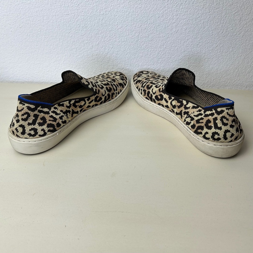 Rothy's City Slip On Sneakers Women's 8.5 Leopard Print Washable Knit Shoes - Picture 3 of 8